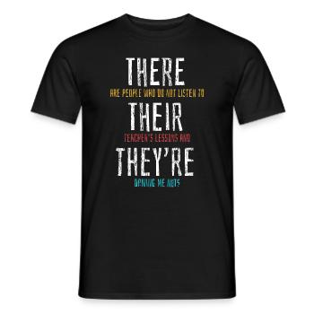 Professeur d'anglais de grammaire - T-shirt homme - noir - Devant - AI Model Male 178 light (178cm)