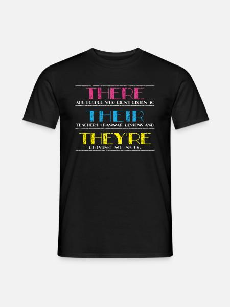 Englisch Grammatikstunde Grammatik Polizei - Männer T-Shirt - Schwarz