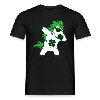 Le jour de la Saint Patrick dabs shamrock licorne - T-shirt homme - noir - Devant - AI Model Male 178 light (178cm)