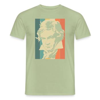Beethoven - T-shirt homme - vert sauge - Devant - AI Model Male 178 light (178cm)