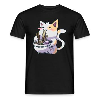Anime Ramen Kawaii japanische Nudeln - Männer T-Shirt - Schwarz - Vorne - AI Model Male 178 light (178cm)