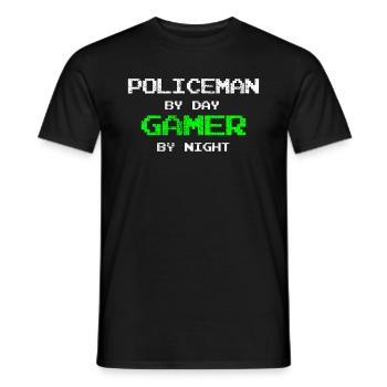 Gamer Police Policeman - T-shirt homme - noir - Devant - AI Model Male 178 light (178cm)