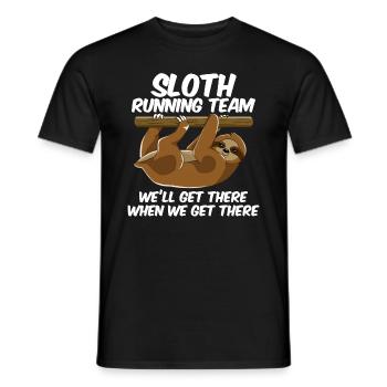 Sloth Running - Men's T-Shirt - black - Front - AI Model Male 178 light (178cm)