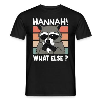 WASCHBÄR RACOON Hannah Weihnachten Geschenk - Männer T-Shirt - Schwarz - Vorne - AI Model Male 178 light (178cm)