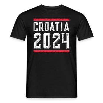 Jours fériés Croatie 2024 - T-shirt homme - noir - Devant - AI Model Male 178 light (178cm)