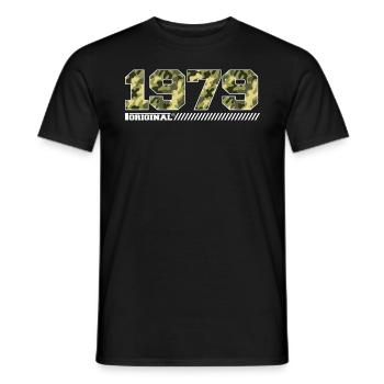 Cadeau d’anniversaire 1979 Vintage 1979 Army - T-shirt homme - noir - Devant - AI Model Male 178 light (178cm)