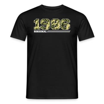 Cadeau d’anniversaire 1986 Vintage 1986 Army - T-shirt homme - noir - Devant - AI Model Male 178 light (178cm)