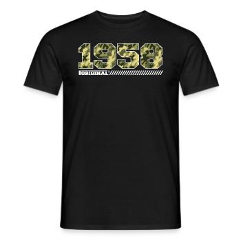 1958 Cadeau Anniversaire Vintage 1958 Armée - T-shirt homme - noir - Devant - AI Model Male 178 light (178cm)