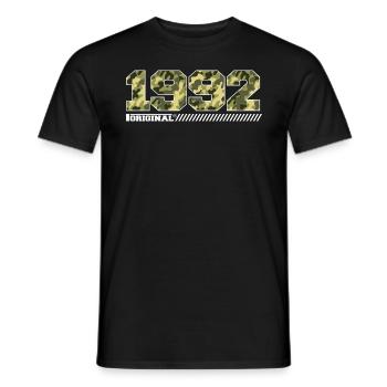 Cadeau d’anniversaire 1992 Vintage 1992 Army - T-shirt homme - noir - Devant - AI Model Male 178 light (178cm)