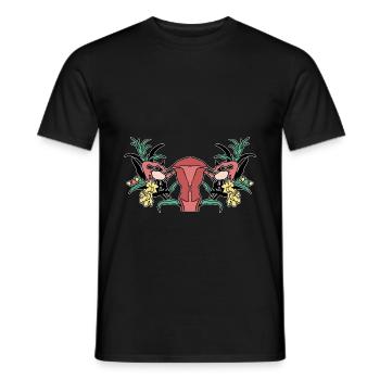Utérus fleuri Doula Labor Coach Sage-femme - T-shirt homme - noir - Devant - AI Model Male 178 light (178cm)