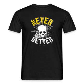 Never Better pouces haut squelette tête de mort - T-shirt homme - noir - Devant - AI Model Male 178 light (178cm)