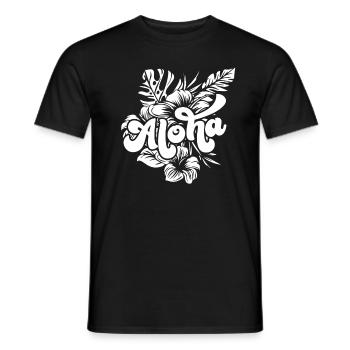 Aloha Hibiscus Hawaii - Männer T-Shirt - Schwarz - Vorne - AI Model Male 178 light (178cm)