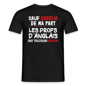 Anglais - Professeur - Enseignant - Cadeau - Drôle - T-shirt homme - noir - Devant - AI Model Male 178 light (178cm)