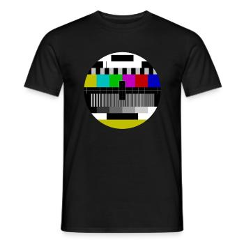 Tableau de test Screen Date limite d’émission 70 rétro - T-shirt homme - noir - Devant - AI Model Male 178 light (178cm)