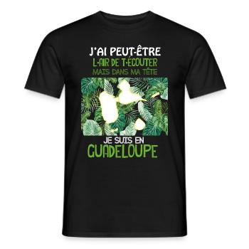 Le Message De La Guadeloupe Dans Ma Tête - T-shirt homme - noir - Devant - AI Model Male 178 light (178cm)