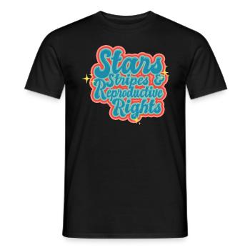 Rayures étoilées et droits de reproduction - T-shirt homme - noir - Devant - AI Model Male 178 light (178cm)