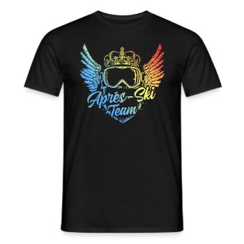 Apres Ski Team Ski Brille Bunt - Männer T-Shirt - Schwarz - Vorne - AI Model Male 178 light (178cm)