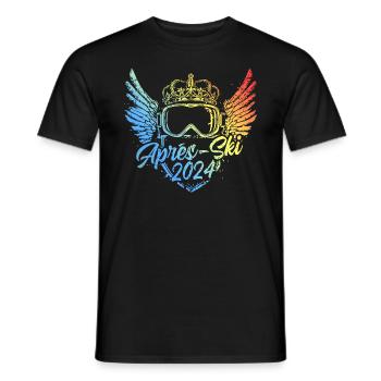 Après-ski 2024 Coloré - T-shirt homme - noir - Devant - AI Model Male 178 light (178cm)