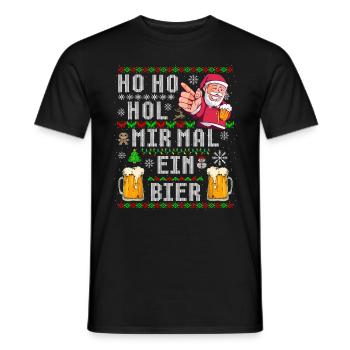 Ho Ho Hol mir ein Bier Ugly Christmas Weihnachten - Männer T-Shirt - Schwarz - Vorne - AI Model Male 178 light (178cm)