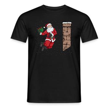 Santa Claus Dunk Gift Basketball Funny - Men's T-Shirt - black - Front - AI Model Male 178 light (178cm)