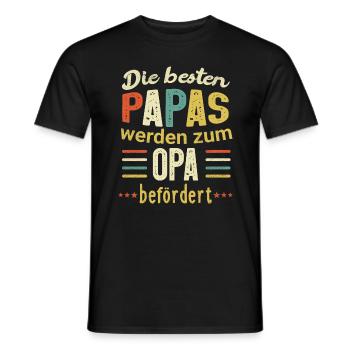 Retro Best Dad Promotion to Grandpa Gift - Men's T-Shirt - black - Front - AI Model Male 178 light (178cm)