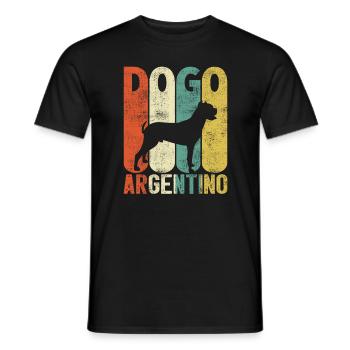 Rétro Dogo Argentino Argentine cadeau chien de chasse - T-shirt homme - noir - Devant - AI Model Male 178 light (178cm)