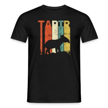 Retro tapir animal tapire gifts - Men's T-Shirt - black - Front - AI Model Male 178 light (178cm)