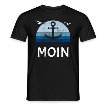 Moin Nord de l'Allemagne Rétro Vintage Bas Allemand - T-shirt homme - noir - Devant - AI Model Male 178 light (178cm)