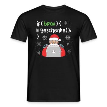 Lustiges Programmierer Weihnachten Coding Geschenk - Männer T-Shirt - Schwarz - Vorne - AI Model Male 178 light (178cm)