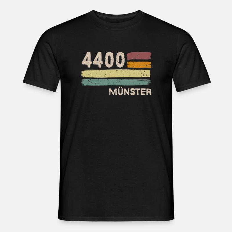 4400 Münster Retro Postleitzahlen Alte PLZ Vintage - Männer T-Shirt - Schwarz