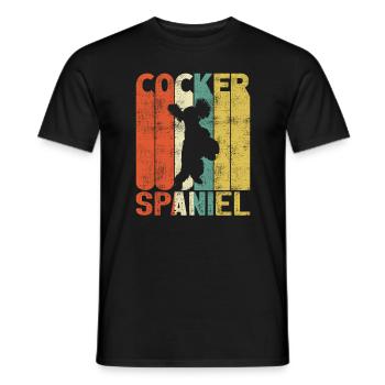 Cadeaux de chien rétro Cocker Spaniel Vintage - T-shirt homme - noir - Devant - AI Model Male 178 light (178cm)