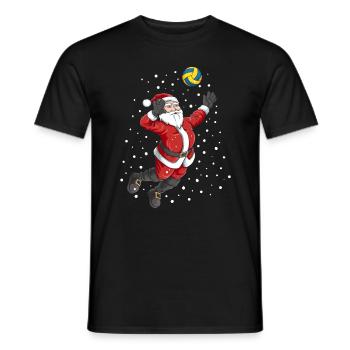 Volleyball Santa Claus Noël drôle - T-shirt homme - noir - Devant - AI Model Male 178 light (178cm)