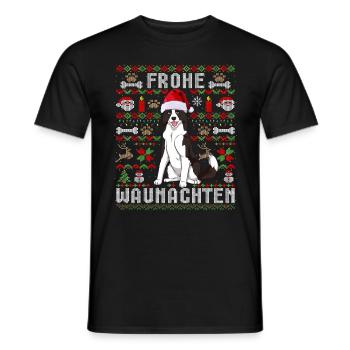 Ugly Christmas Border Collie Noël - T-shirt homme - noir - Devant - AI Model Male 178 light (178cm)