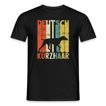 Rétro Allemand Pointer Allemand Chien Vintage - T-shirt homme - noir - Devant - AI Model Male 178 light (178cm)