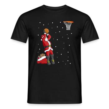 Lustiges Weihnachtsmann Basketball Weihnachten - Männer T-Shirt - Schwarz - Vorne - AI Model Male 178 light (178cm)