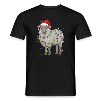 Funny sheep Christmas Santa Claus gift - Men's T-Shirt - black - Front - AI Model Male 178 light (178cm)