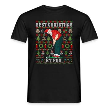 Ugly Christmas Golf Gift Christmas Golfer - Men's T-Shirt - black - Front - AI Model Male 178 light (178cm)