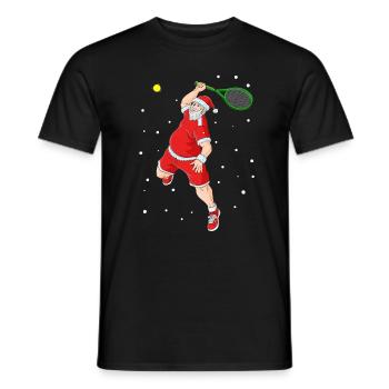 Cadeau drôle de joueur de tennis de Noël de tennis - T-shirt homme - noir - Devant - AI Model Male 178 light (178cm)