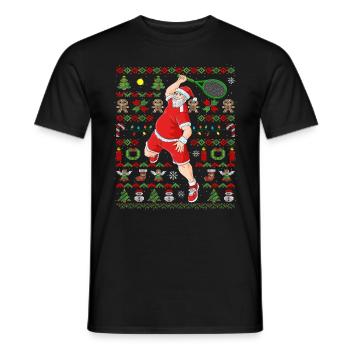 Funny tennis Christmas tennis player gift - Men's T-Shirt - black - Front - AI Model Male 178 light (178cm)