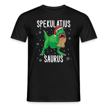 Spekulatius Saurus Weihnachten Dino Tyrannosaurus - Männer T-Shirt - Schwarz - Vorne - AI Model Male 178 light (178cm)