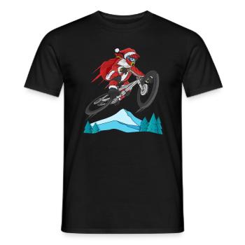 Vélo de montagne VTT BMX cadeau de Noël - T-shirt homme - noir - Devant - AI Model Male 178 light (178cm)