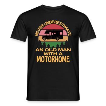 Old Man With A Motorhome - Men's T-Shirt - black - Front - AI Model Male 178 light (178cm)