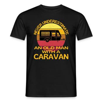 Alter Mann mit einer Karawane - Männer T-Shirt - Schwarz - Vorne - AI Model Male 178 light (178cm)