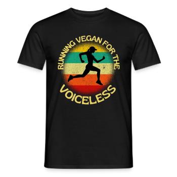 Running Vegan For The Voiceless - Men's T-Shirt - black - Front - AI Model Male 178 light (178cm)