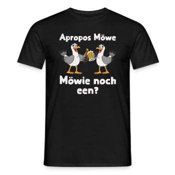 Speaking of the seagull! Möwie still een? Low German - Men's T-Shirt - black - Front - AI Model Male 178 light (178cm)