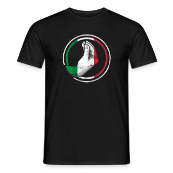 Italien Handgeste Italiener Flagge Geschenk - Männer T-Shirt - Schwarz - Vorne - AI Model Male 178 light (178cm)