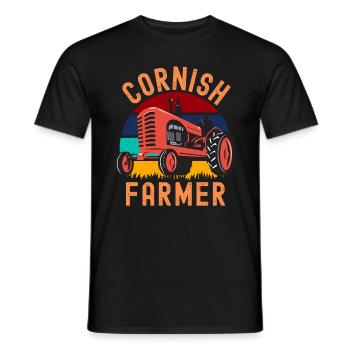 Soutenez vos agriculteurs locaux Cornouailles - T-shirt homme - noir - Devant - AI Model Male 178 light (178cm)
