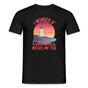 Je me demande si Cornwall me manque trop pâteux - T-shirt homme - noir - Devant - AI Model Male 178 light (178cm)
