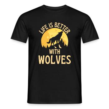 Mit Hunden ist das Leben besser - Männer T-Shirt - Schwarz - Vorne - AI Model Male 178 light (178cm)