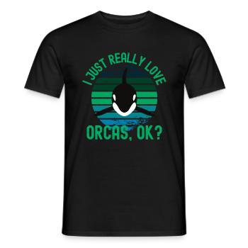 I Just Really Love Orcas - Männer T-Shirt - Schwarz - Vorne - AI Model Male 178 light (178cm)